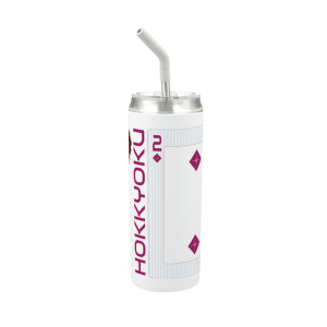 Hokkyoku Arashi™ 20 oz stainless steel tumbler with straw, one of three views featuring Hokkyoku Arashi™ SHENANIGANS' 2 of Diamonds direct UV print on powder coat finish. Copyright ©2026. Hokkyoku Arashi™ — All Rights Reserved. HokkyokuArashi.com
