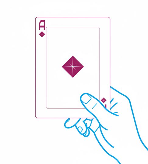 Hokkyoku Arashi™ SHENANIGANS Playing Cards, Ace of Diamonds custom card featuring a single sparkle star diamond pip on premium linen textured black core card stock. Copyright ©2026. Hokkyoku Arashi™ — All Rights Reserved. HokkyokuArashi.com